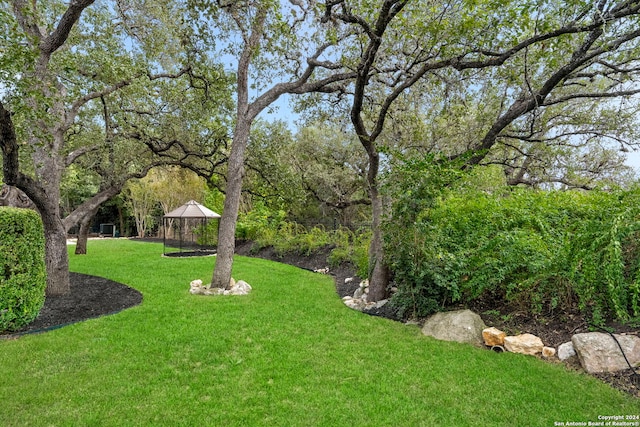 view of yard featuring a gazebo