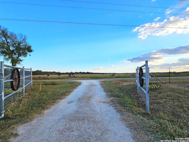 view of street featuring a rural view