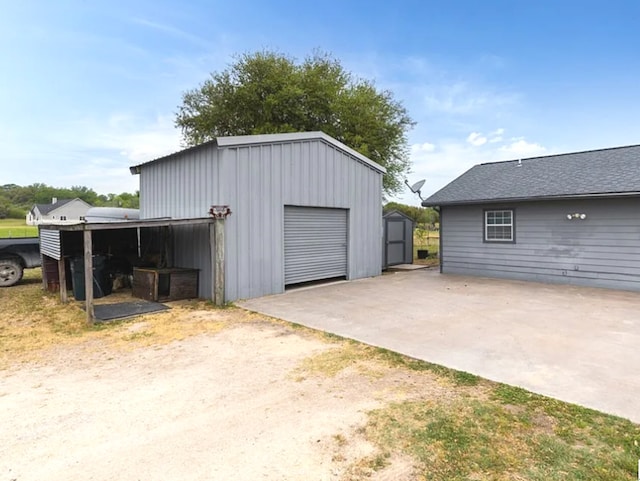 view of garage