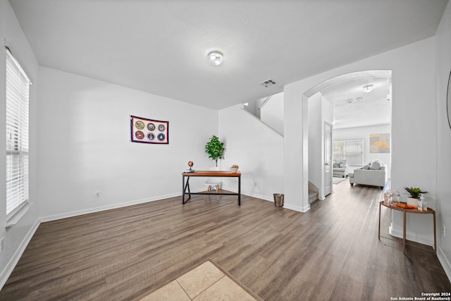 interior space with wood-type flooring