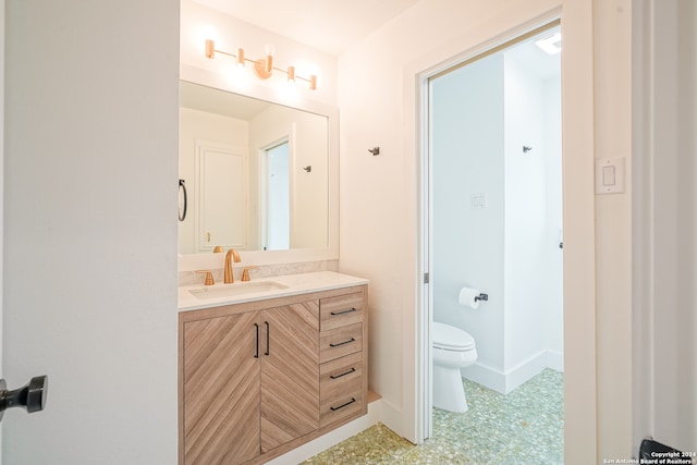 bathroom featuring toilet and vanity