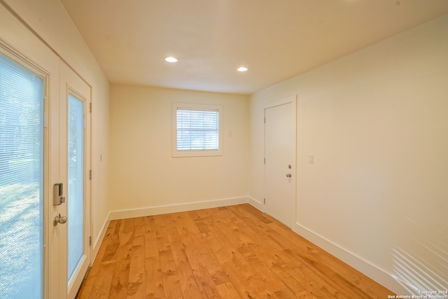 empty room featuring light hardwood / wood-style floors