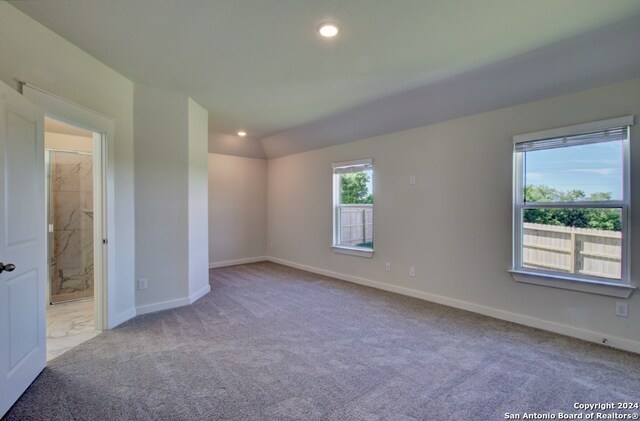 spare room featuring light colored carpet