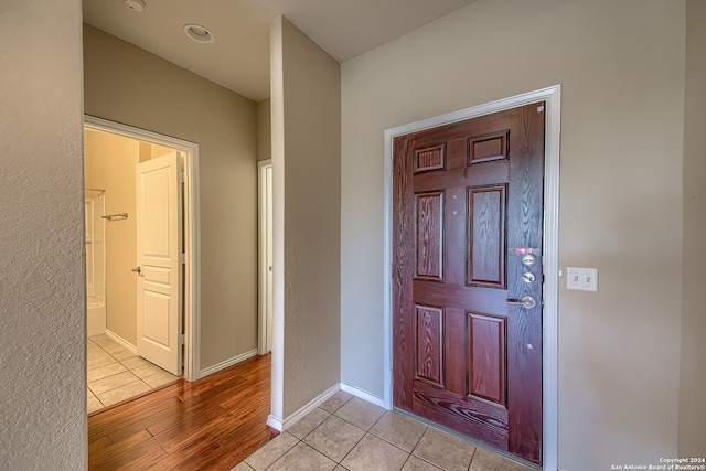 foyer featuring light hardwood / wood-style flooring