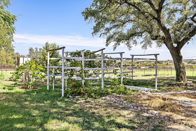 view of yard featuring a rural view