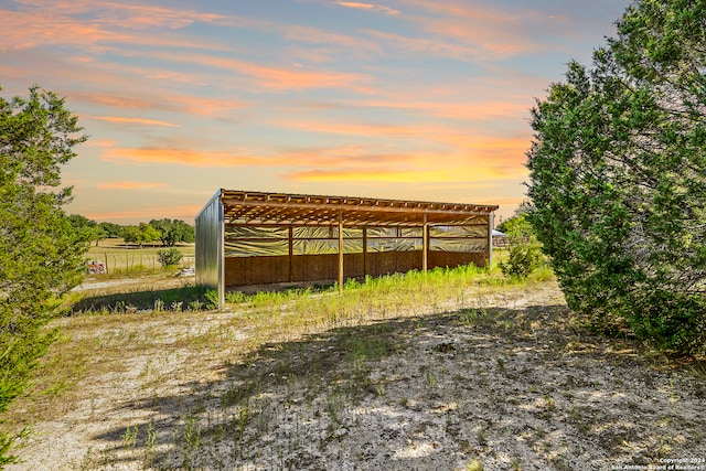 exterior space with a rural view