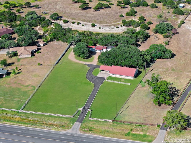 bird's eye view with a rural view