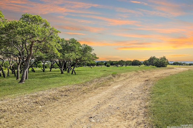 view of road with a rural view