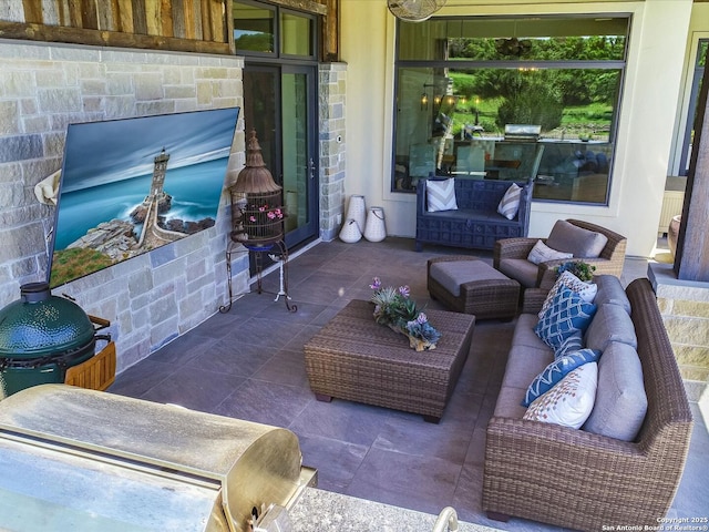 view of patio / terrace featuring an outdoor living space