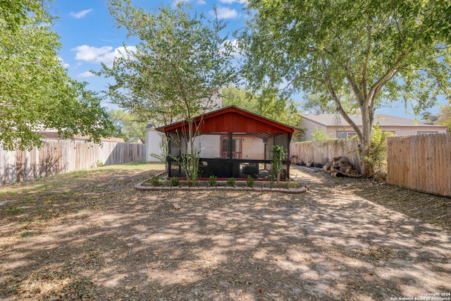 view of yard with a gazebo