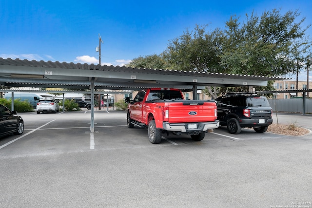 view of car parking with a carport