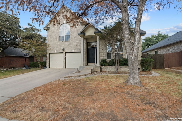 view of property featuring a garage