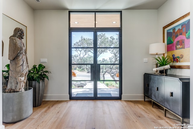 entryway featuring light hardwood / wood-style flooring