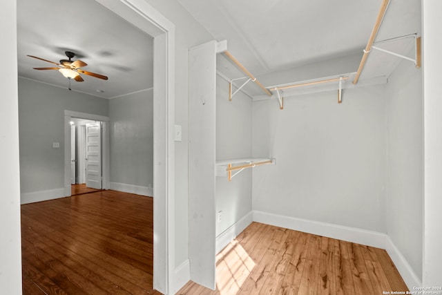214 Loretta Pl, San Antonio, TX 78210 - spacious closet featuring a ceiling fan and light wood finished floors