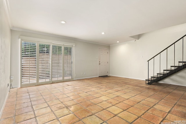 interior space with ornamental molding