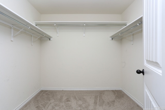 spacious closet with light carpet