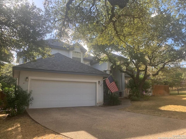 view of front of house with a garage