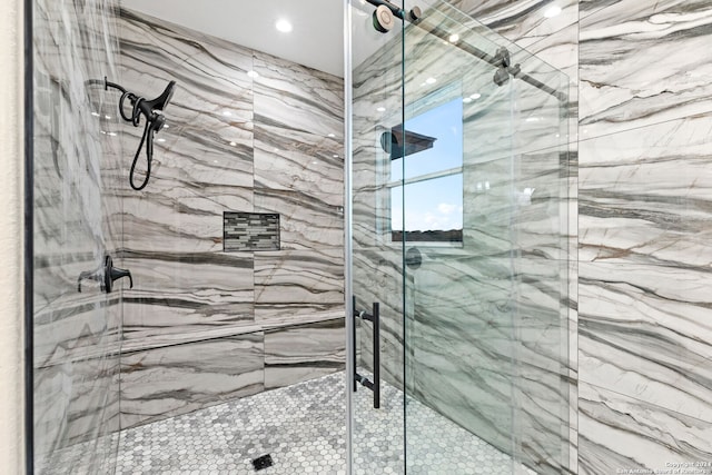 bathroom with an enclosed shower