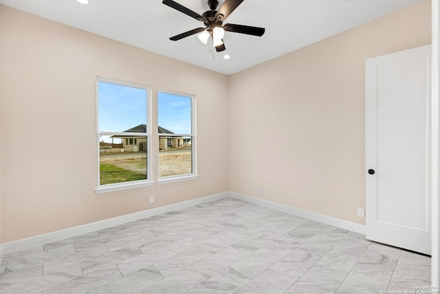 empty room with ceiling fan