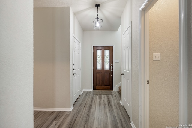 foyer entrance featuring light hardwood / wood-style flooring