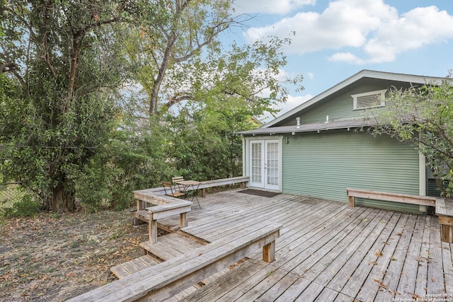 deck featuring french doors