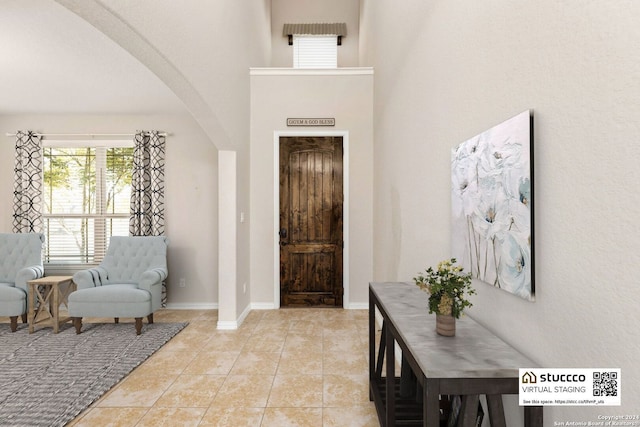 view of tiled foyer