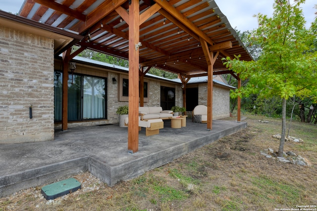 view of patio / terrace featuring an outdoor hangout area