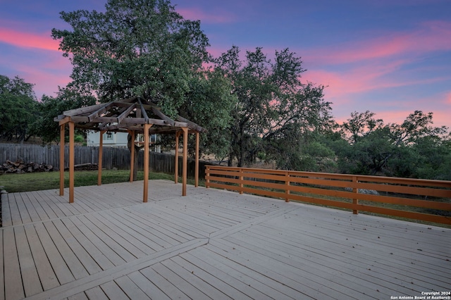 view of deck at dusk