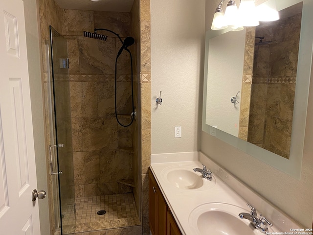 bathroom featuring vanity and walk in shower