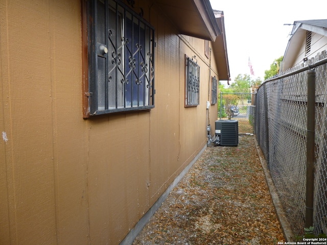 view of home's exterior featuring cooling unit