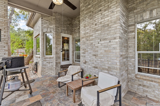 view of patio / terrace with ceiling fan