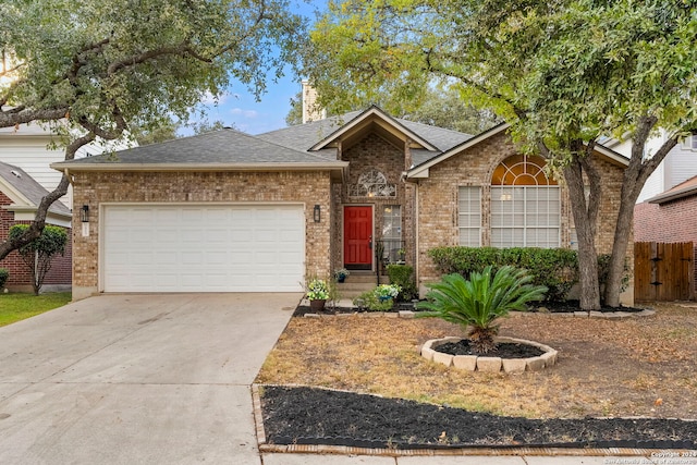 view of front of home with a garage