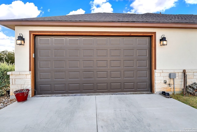 view of garage