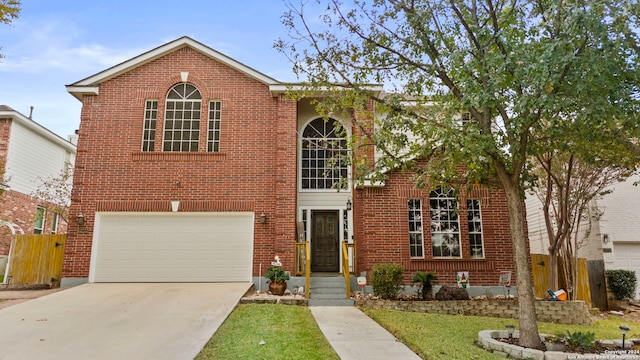 view of property with a garage