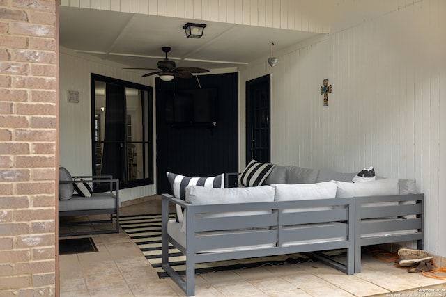 view of patio / terrace featuring outdoor lounge area and ceiling fan