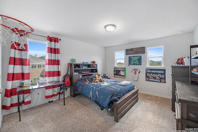 bedroom with carpet