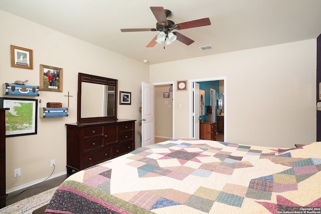 bedroom with ceiling fan