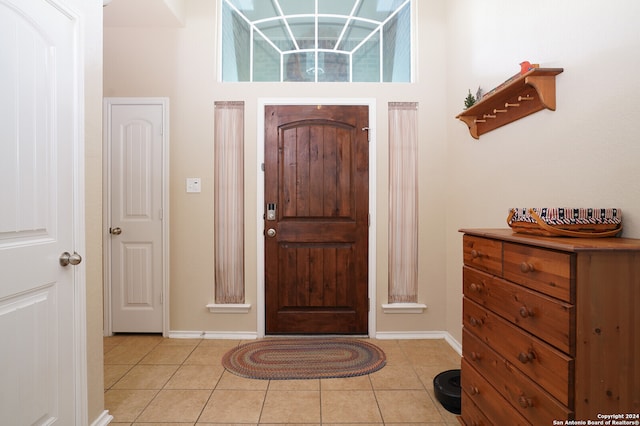 view of tiled entrance foyer