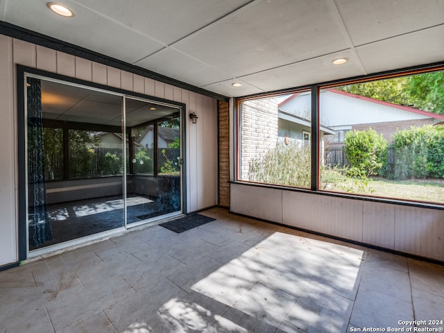 view of unfurnished sunroom