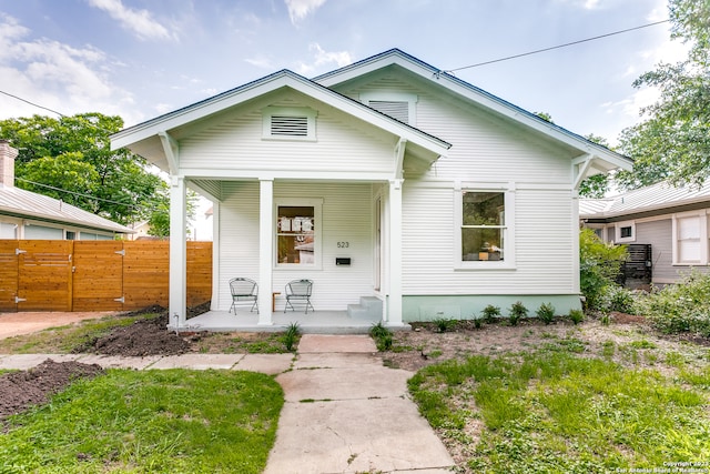 bungalow-style home featuring covered porch