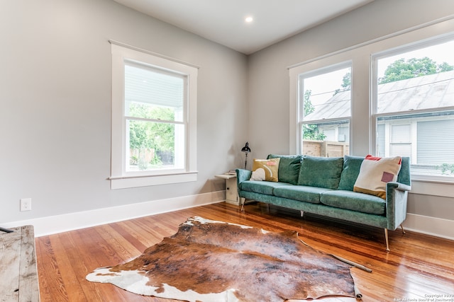 sitting room featuring hardwood / wood-style floors