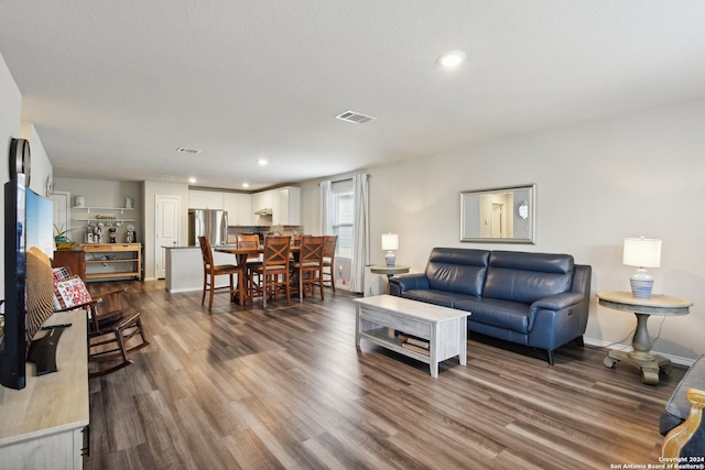 living room featuring wood-type flooring