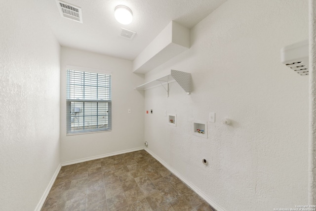 laundry room with washer hookup, electric dryer hookup, and hookup for a gas dryer