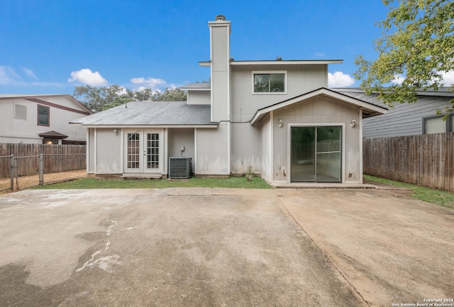 back of house featuring a patio and central AC unit