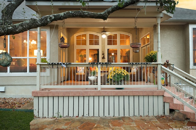 view of deck at dusk