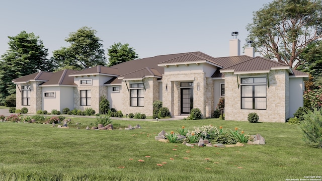 view of front of house featuring a front yard