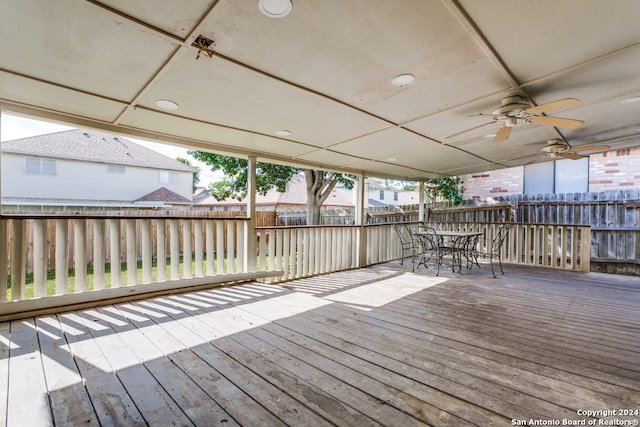 deck featuring ceiling fan