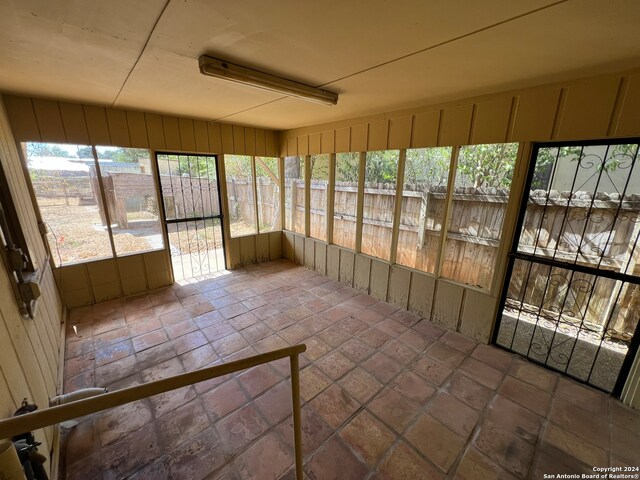 view of unfurnished sunroom