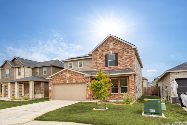 view of front of home featuring a front lawn