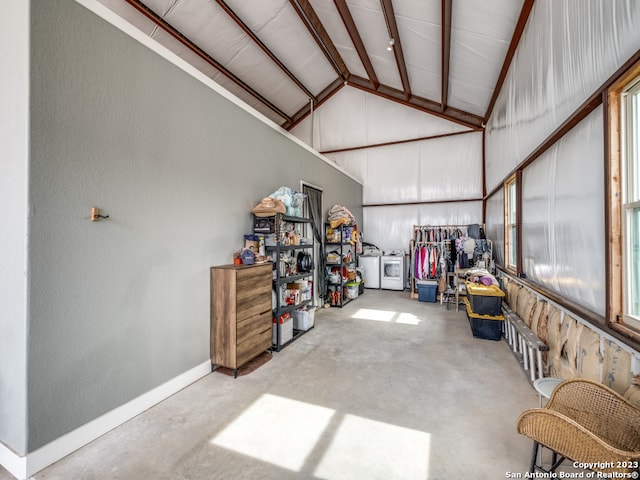 garage with separate washer and dryer